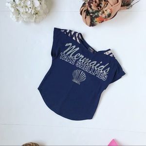 3/$20 Girls Mermaid Take Shellfies Top